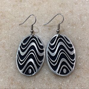 Silver abstract/art deco style earrings